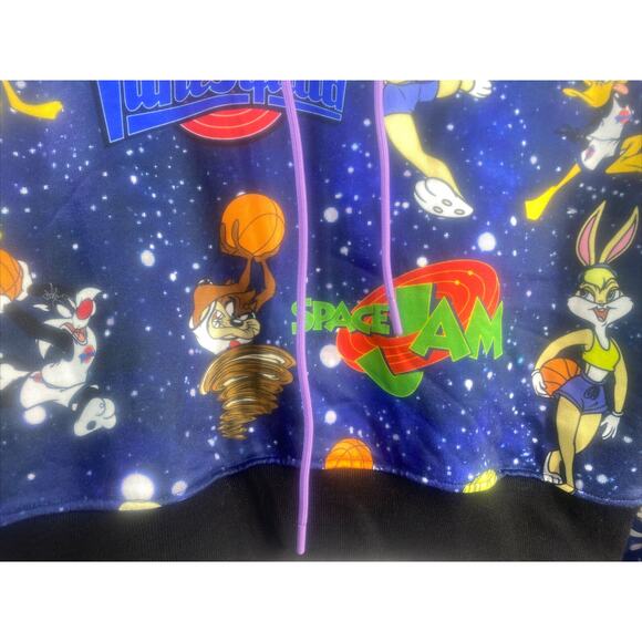 Space Jam Tune Squad Crop Top Hoodie Rare Size Juniors XL 44" Chest 18" Length - Picture 6 of 16